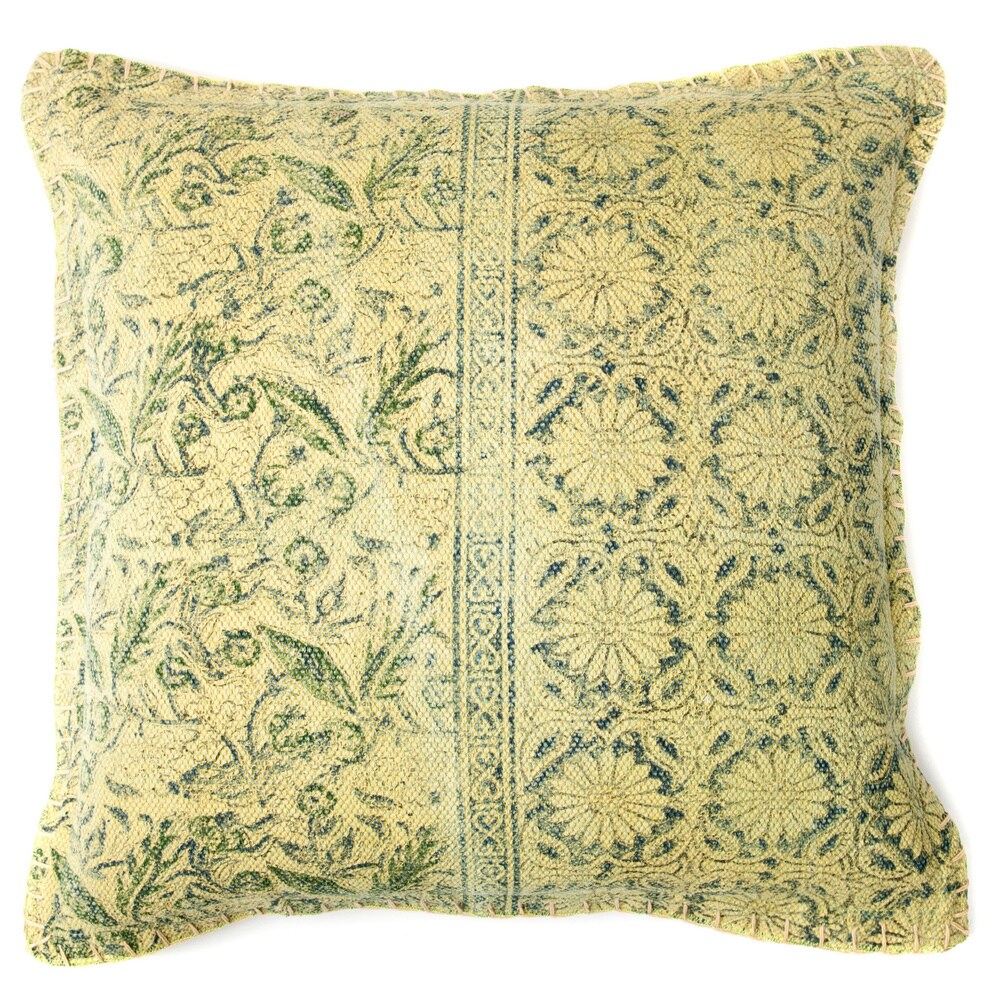Gypsy Floral Floral Print Pillow E by design PFN556BL20OR13-18 18 x 18-inch Blue Gypsy Floral Floral Print Pillow E by design PFN556BL20OR13-18 18 x 18-inch Blue